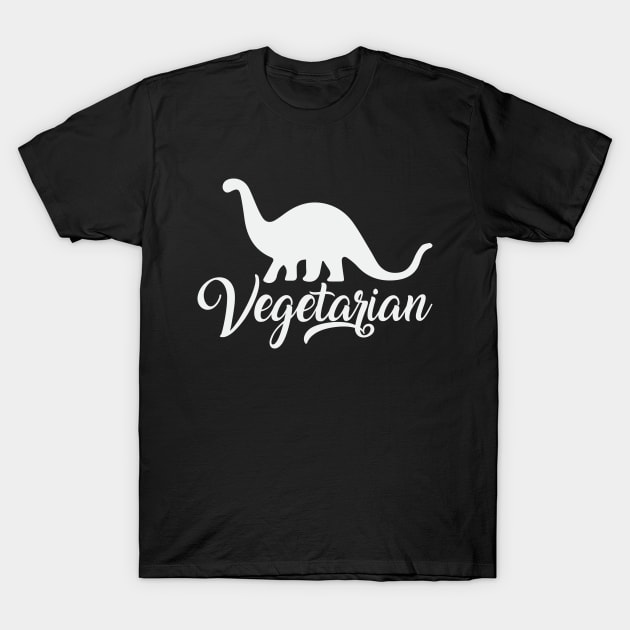 Vegetarian Dinosaur Leaf Eater Funny T-Shirt by Mellowdellow